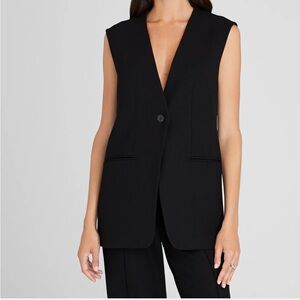 NWT Club Monaco relaxed long black vest size Small